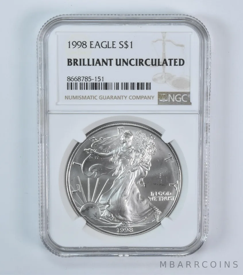 1998 American Silver Eagle BU NGC Brown Label