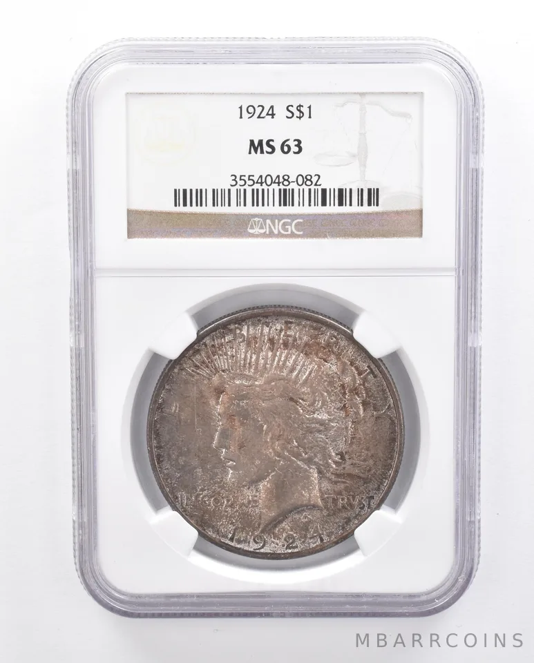 1924 Peace Silver Dollar MS63 NGC Beautiful Tone *6111