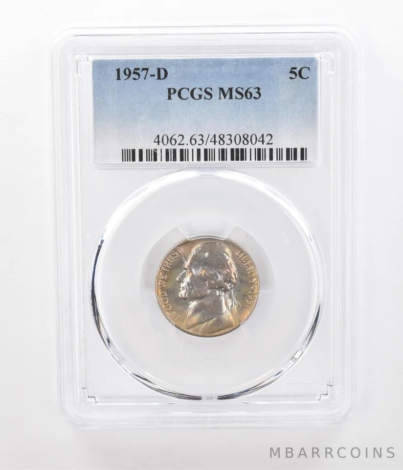 1957-D Jefferson Nickel MS63 PCGS Beautiful Tone *2403