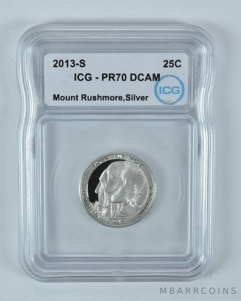 2013-S Washington Quarter ATB Mount Rushmore Silver PR70 DCAM ICG