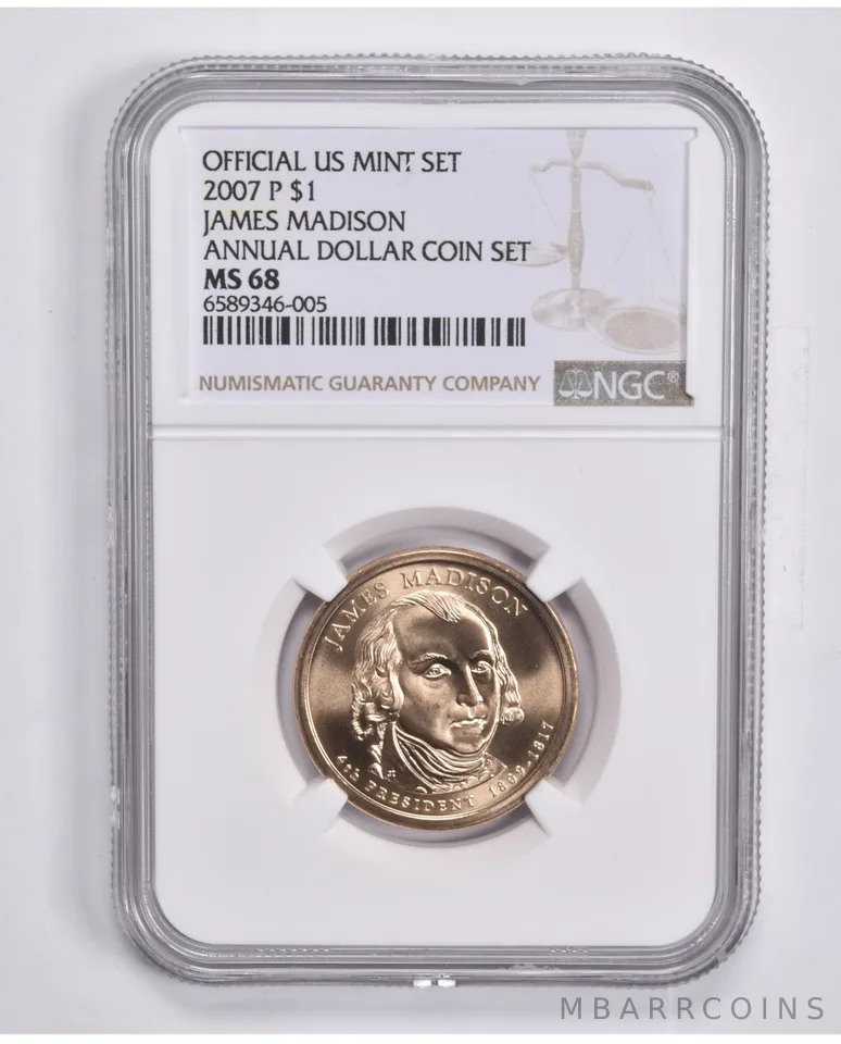 2007-P Presidential $1 James Madison Annual Set MS68 NGC US Mint