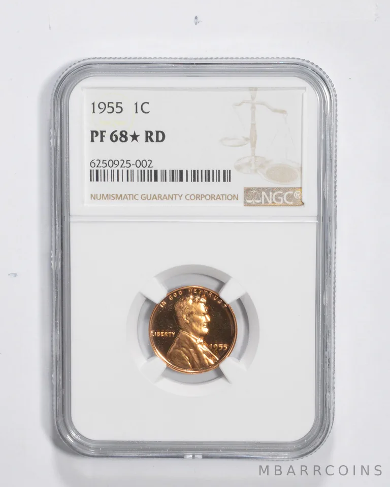 PF68* RD 1955 Lincoln Wheat Cent - Graded NGC a3127