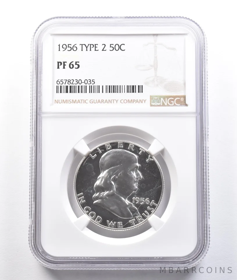 1956 Franklin Half Dollar Type 2 PF65 NGC *2553