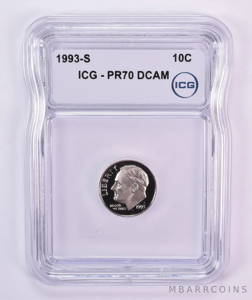 1993-S Roosevelt Dime PR70 DCAM ICG