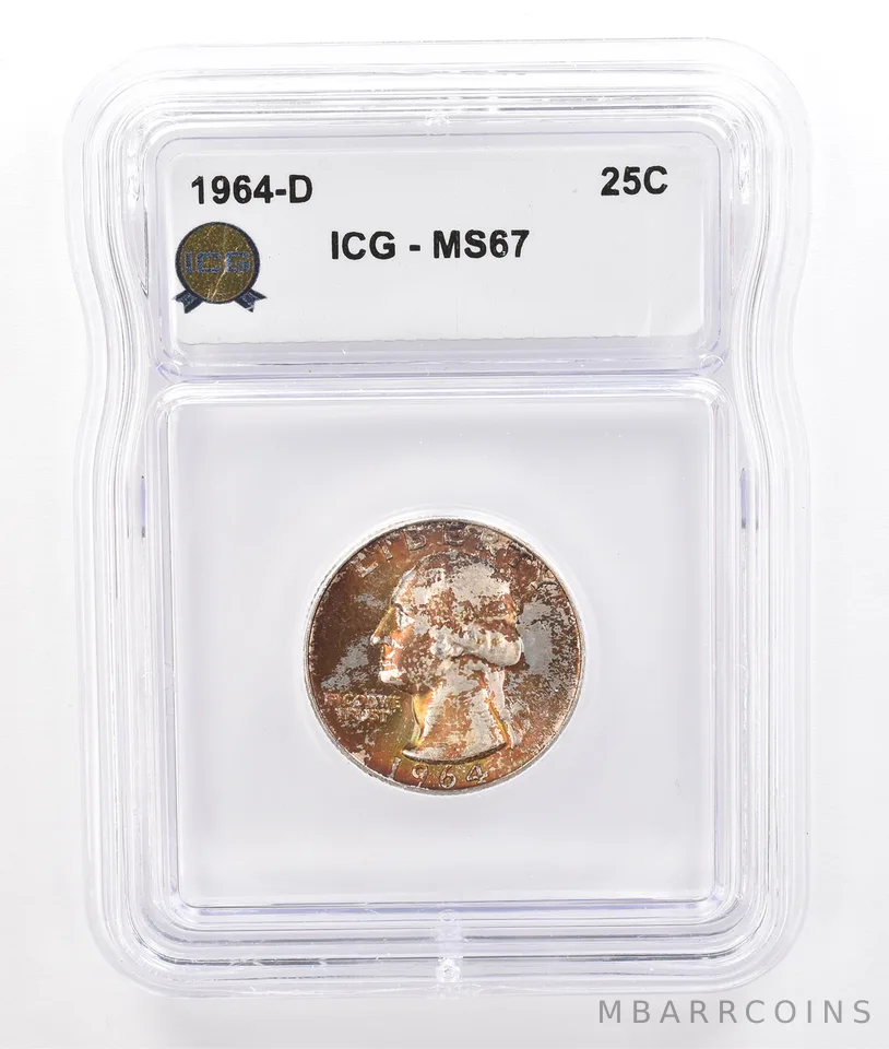 1964-D Washington Quarter MS67 ICG Beautiful Tone *7225