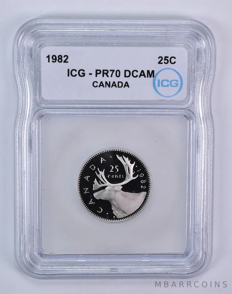 1982 Canada 25 Cents Caribou PR70 DCAM ICG