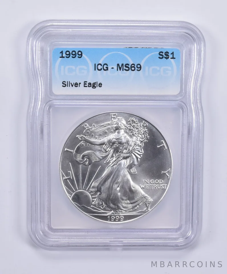 1999 American Silver Eagle MS69 ICG