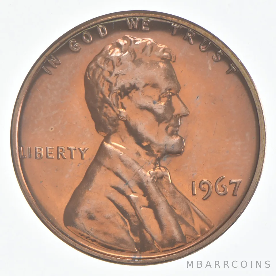 1967 Lincoln Memorial Cent SMS Finish Unc