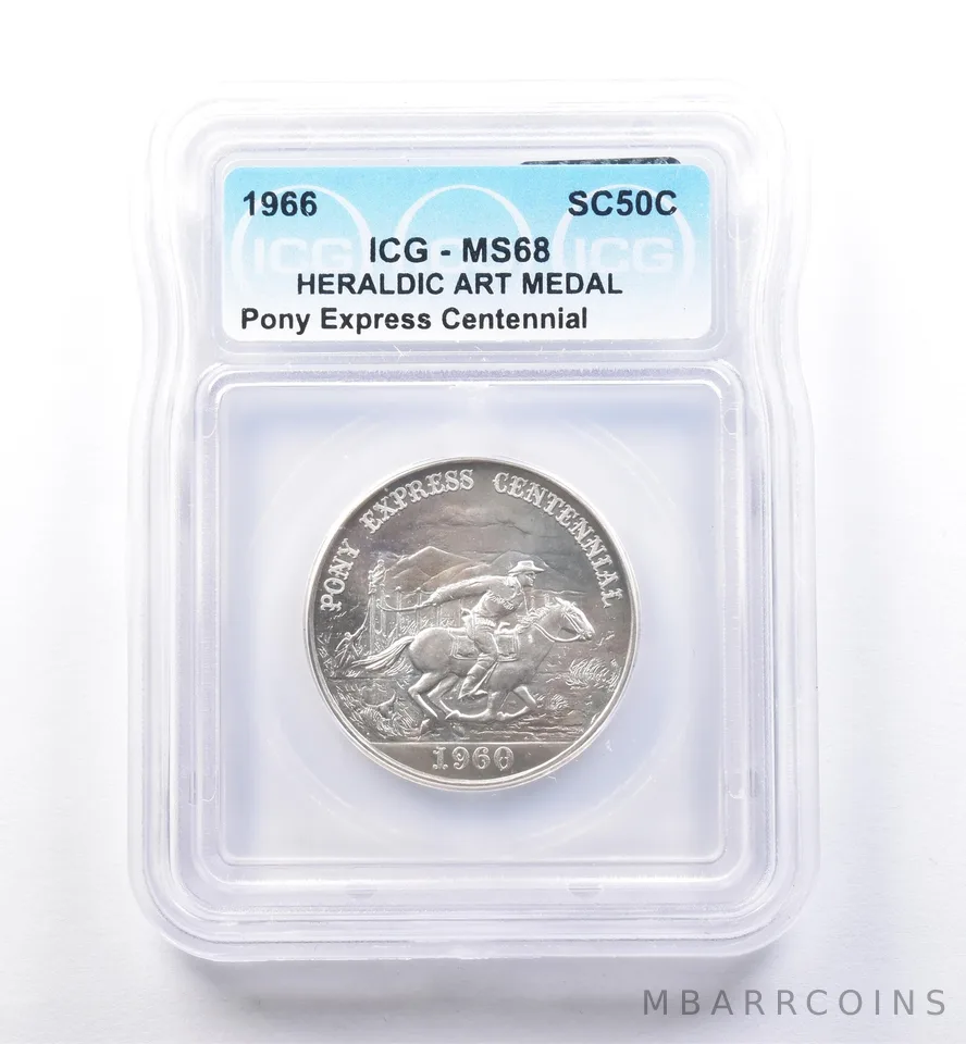 1960 So Called Half Dollar Pony Express Centennial MS68 ICG *8515
