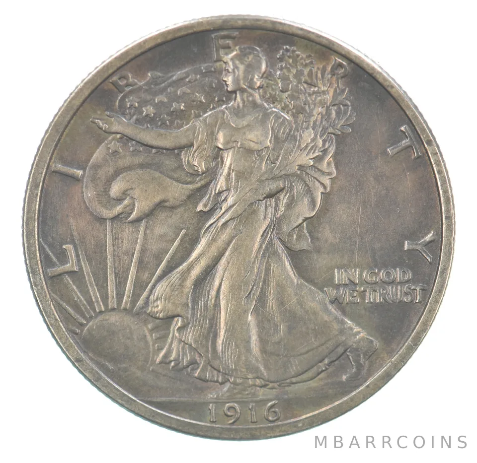 1916 Walking Liberty Half Dollar Beautiful Tone a5247