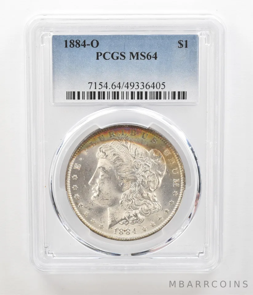 1884-O Morgan Silver Dollar MS64 PCGS Peripheral Tone a4557