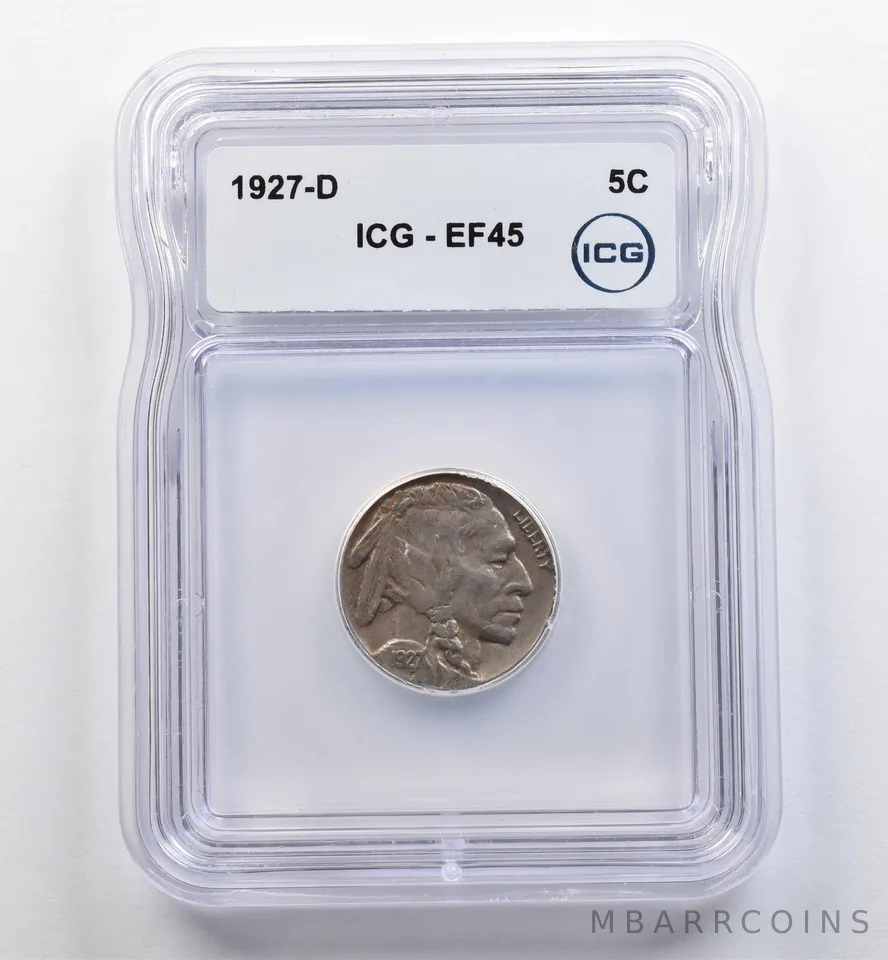 1927-D Indian Head Buffalo Nickel EF45 ICG *9032