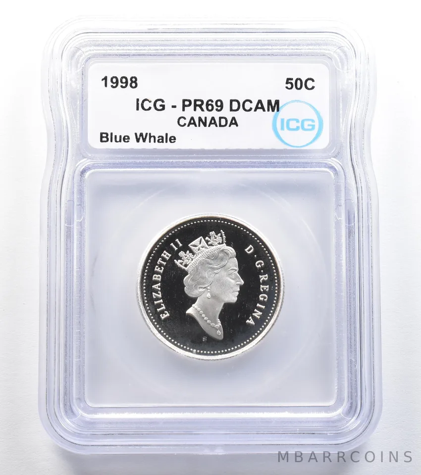 1998 Canada 50 Cents Blue Whale PR69 DCAM ICG *7916