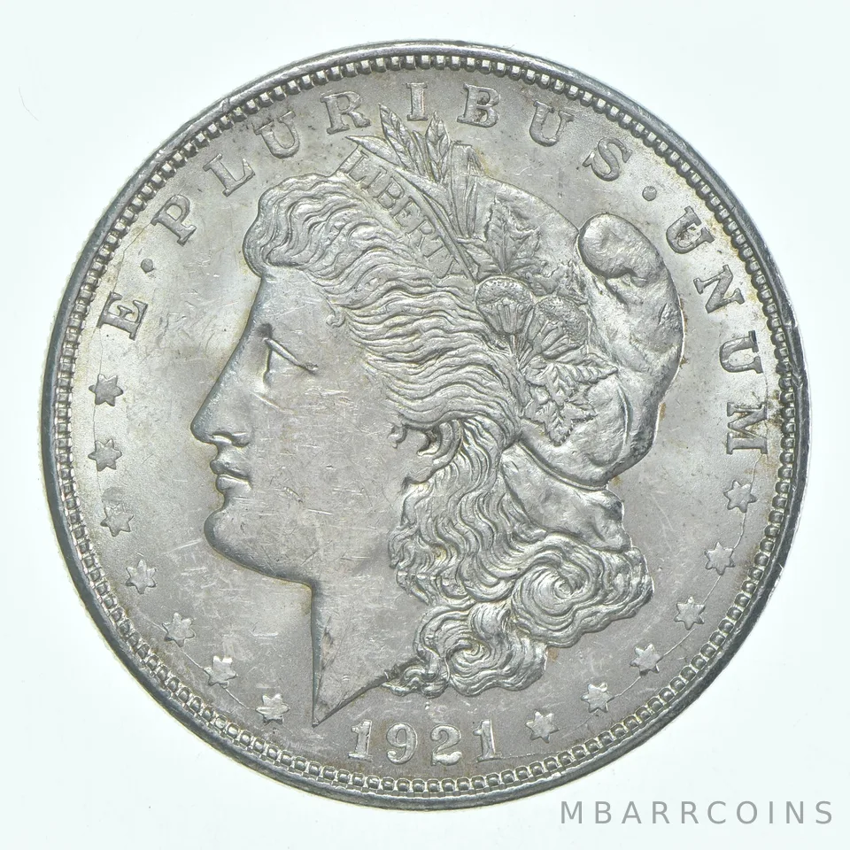 (1) CHAU 1921-D Morgan Silver Dollar CHOICE AU Almost Uncirculated 90%