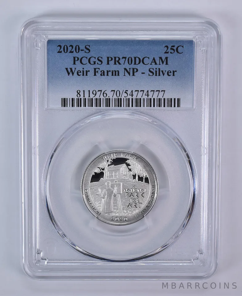 2020-S Washington Quarter ATB Weir Farm Silver PR70 DCAM PCGS