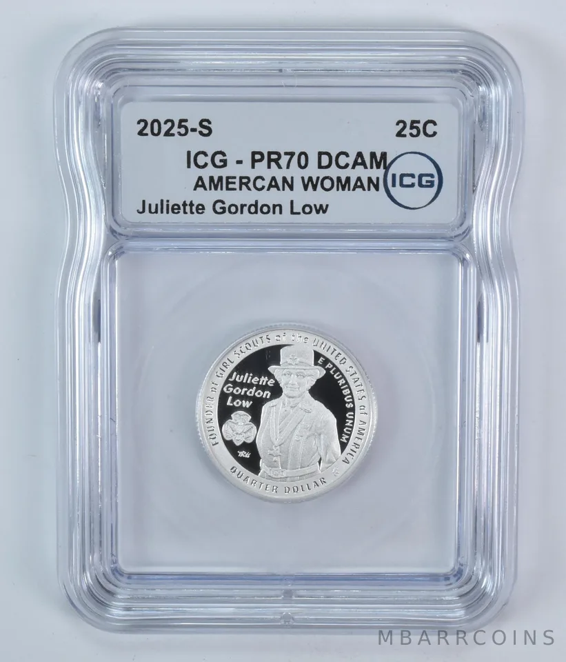 2025-S American Women Quarter Juliette Gordon Low Silver PR70 DCAM ICG