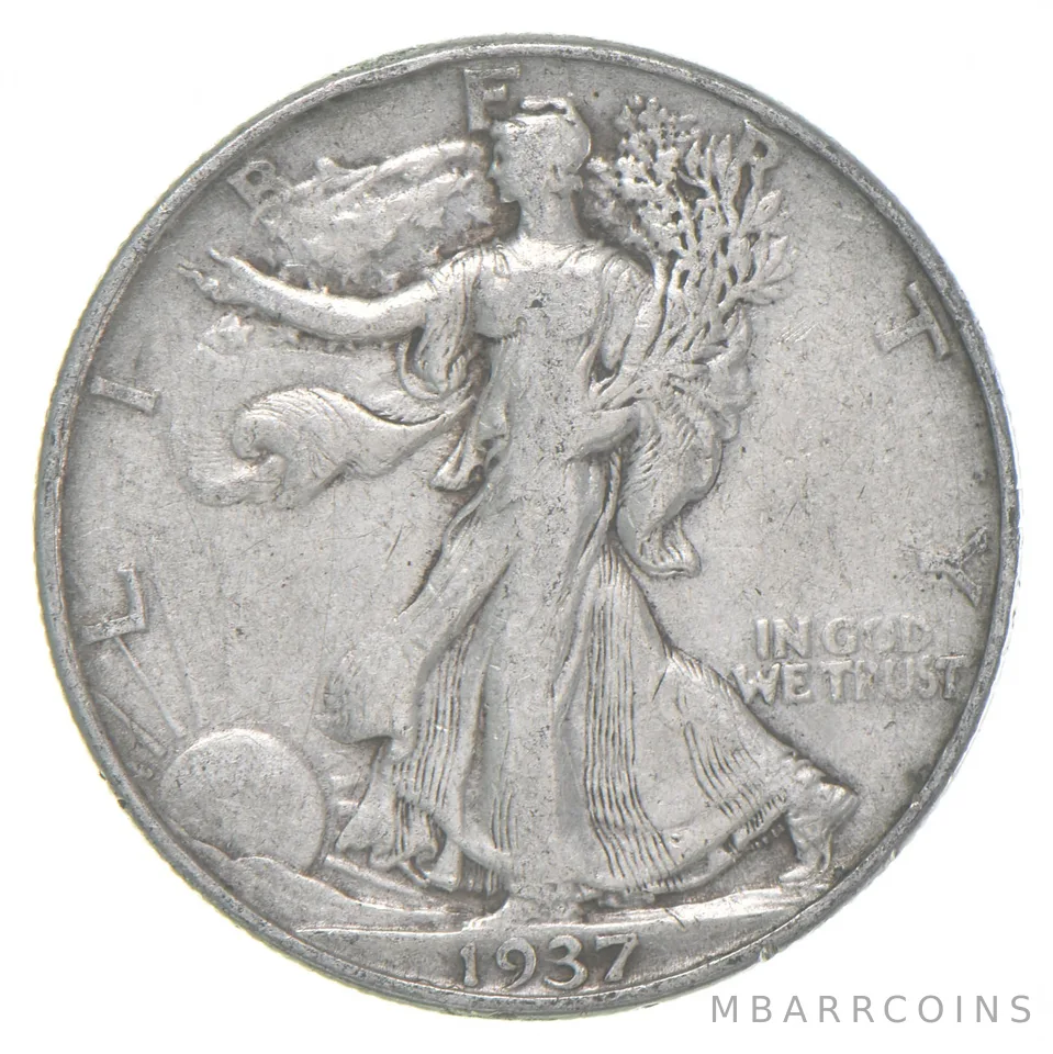 1937 XF Walking Liberty Half Dollar 90% Silver