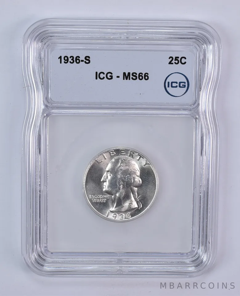 1936-S Washington Quarter MS66 ICG
