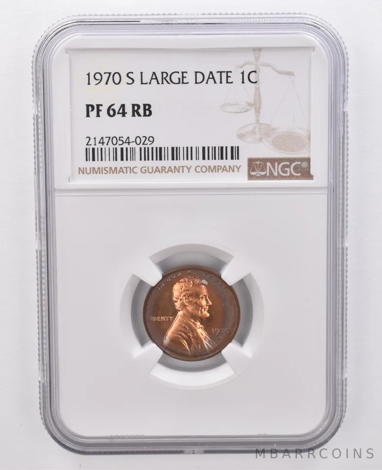 1970-S Lincoln Memorial Cent Large Date PF64 RB NGC Beautiful Tone *0102