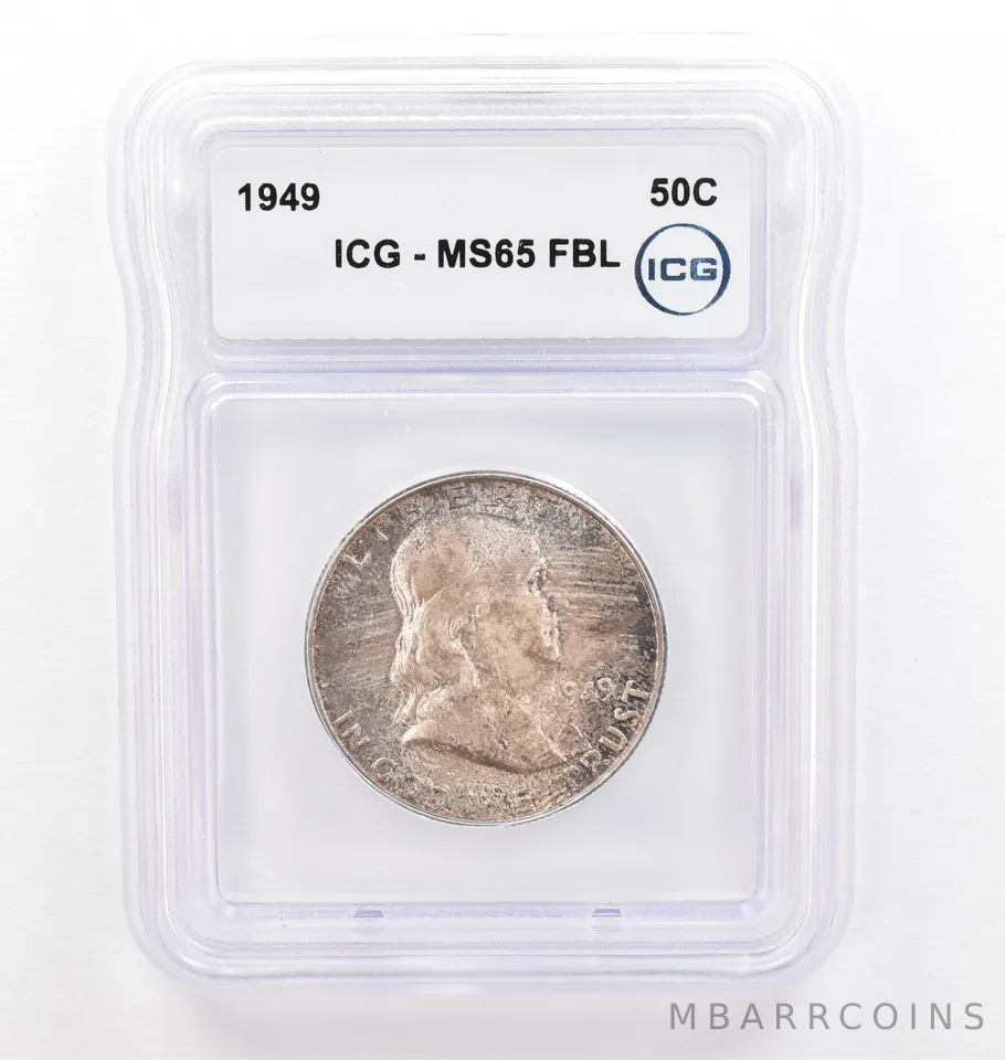 1949 Franklin Half Dollar MS65 FBL ICG Beautiful Tone *0223