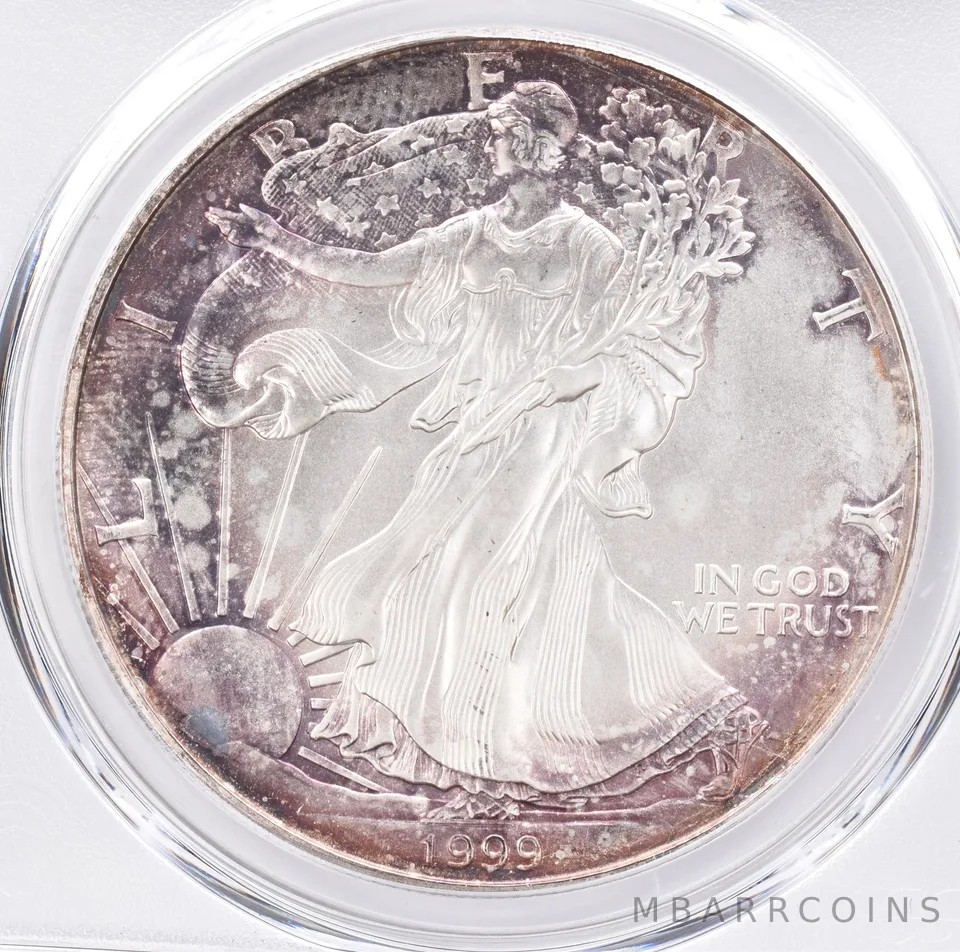 1999 American Silver Eagle MS67 PCGS Beautiful Tone *1384