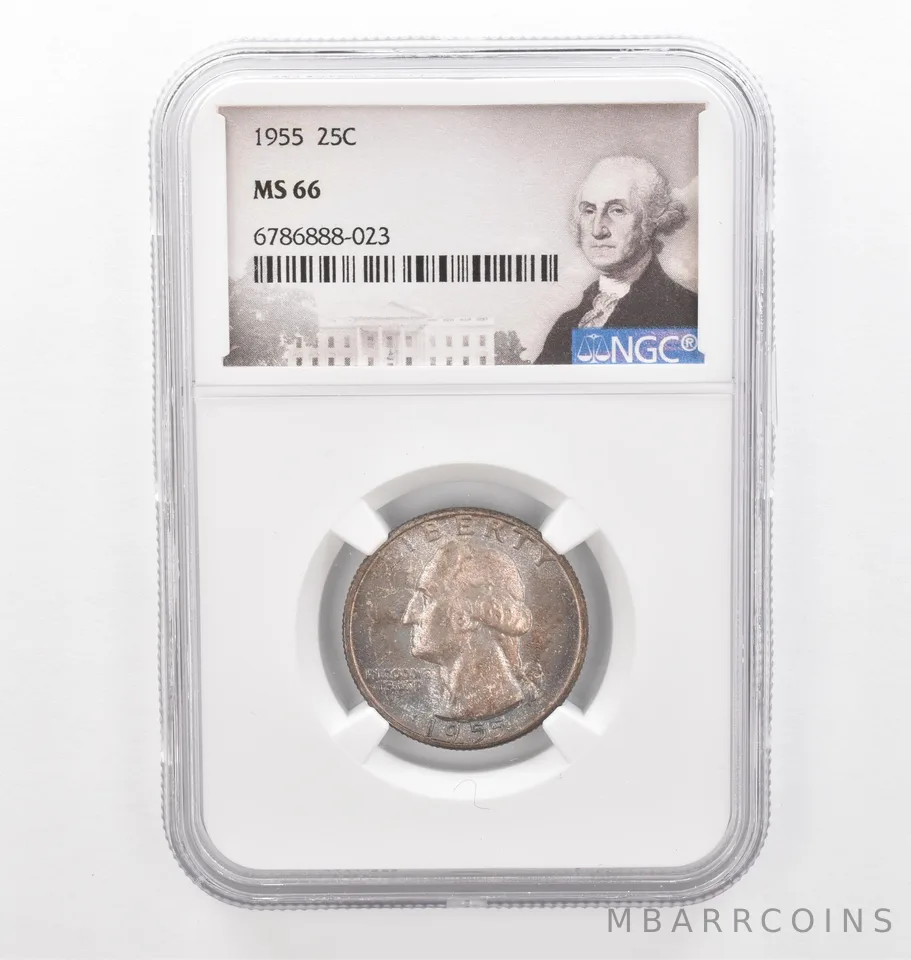 1955 Washington Quarter MS66 NGC Beautiful Tone *2251