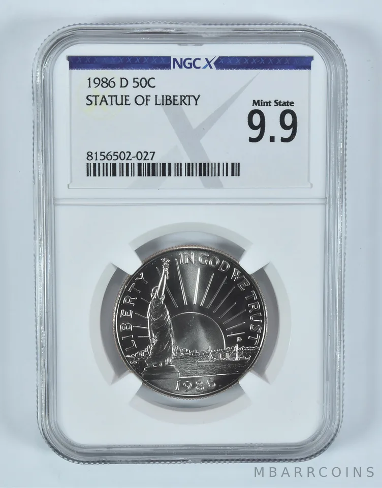 1986-D Statue Of Liberty Commemorative Half Dollar MS 9.9 NGC X NGCX
