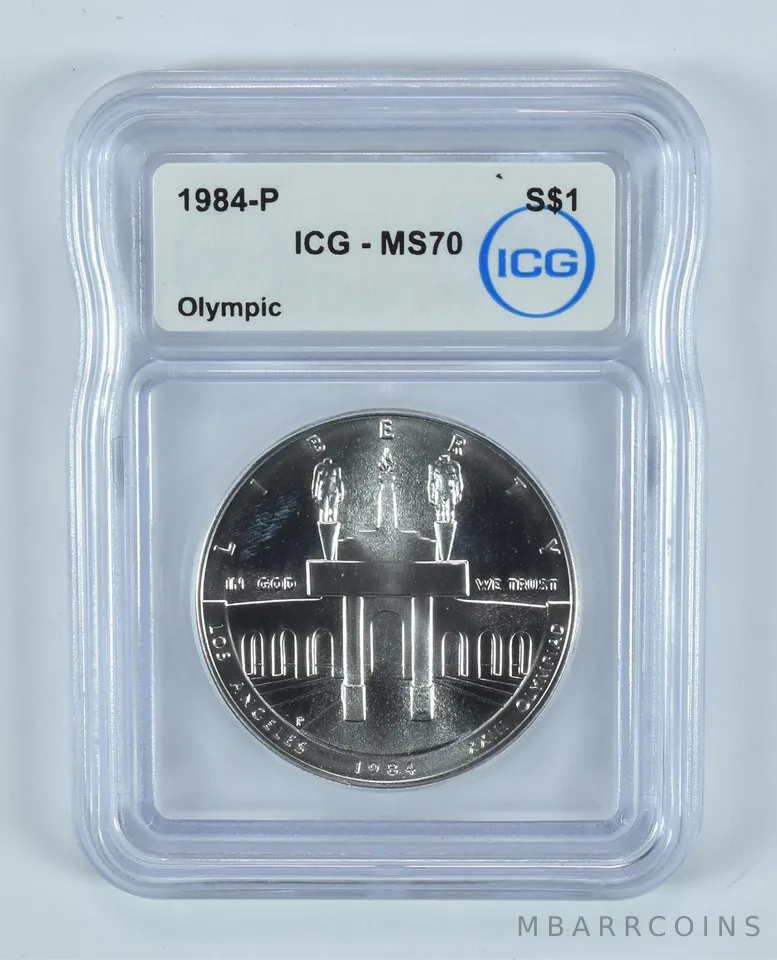 1984-P Olympic Commemorative Silver Dollar MS70 ICG
