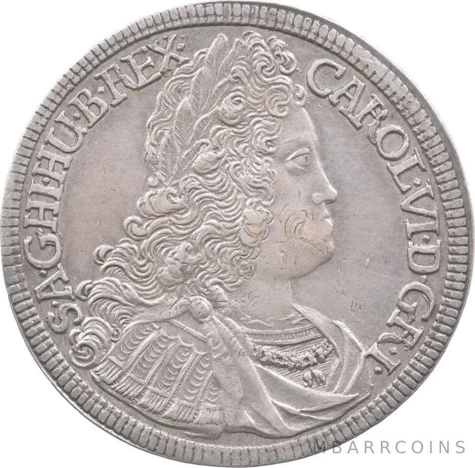 1724 Austria 1/2 Thaler Charles VI KM-1616.1 *5703