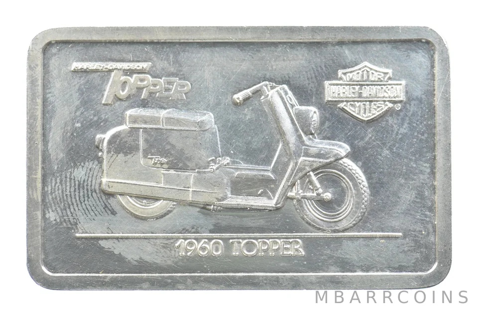1.5 Oz Silver Bar Harley Davidson 1960 Topper *5342