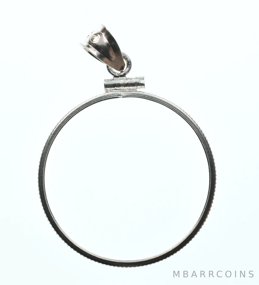 Sterling Silver 26 MM Susan B Anthony $1 Coin Bezel Pendant Frame Edge a2198