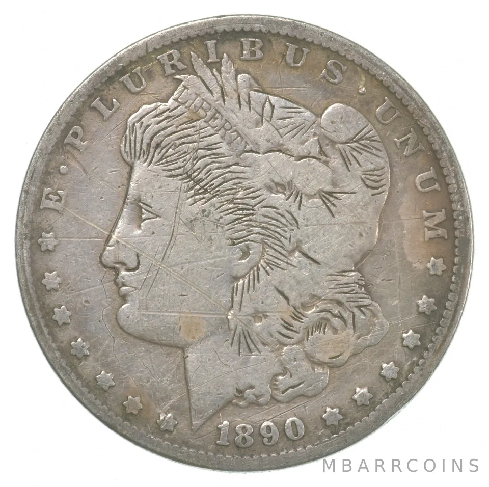 1890-O Morgan Silver Dollar - Hobo (Not Nickel) Hand Carved *5118