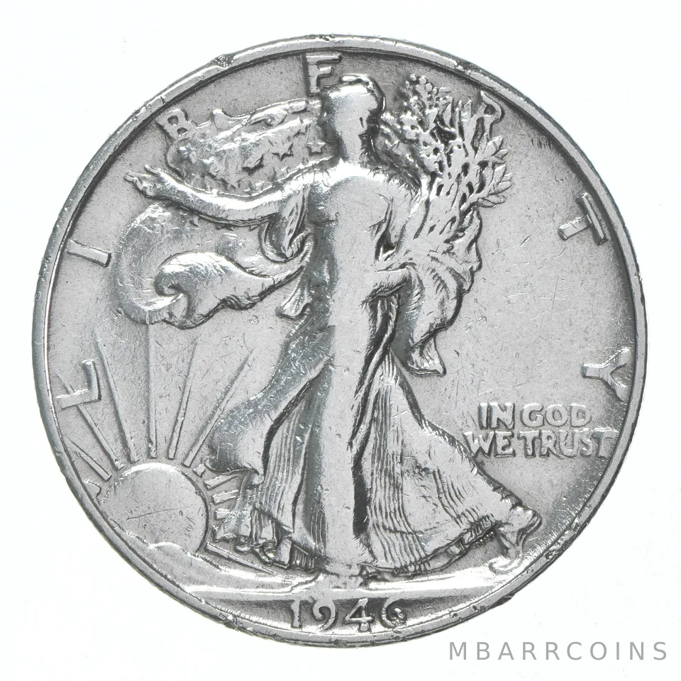 XF/AU 1946-S Walking Liberty Half Dollar Polished 90% Silver