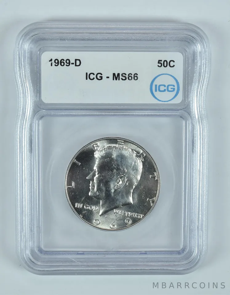 1969-D Kennedy Half Dollar MS66 ICG