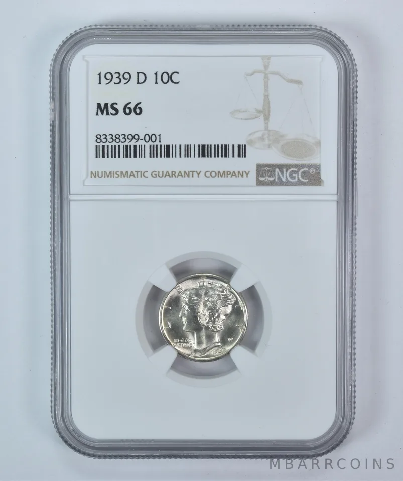 1939-D Mercury Dime MS66 NGC Brown Label