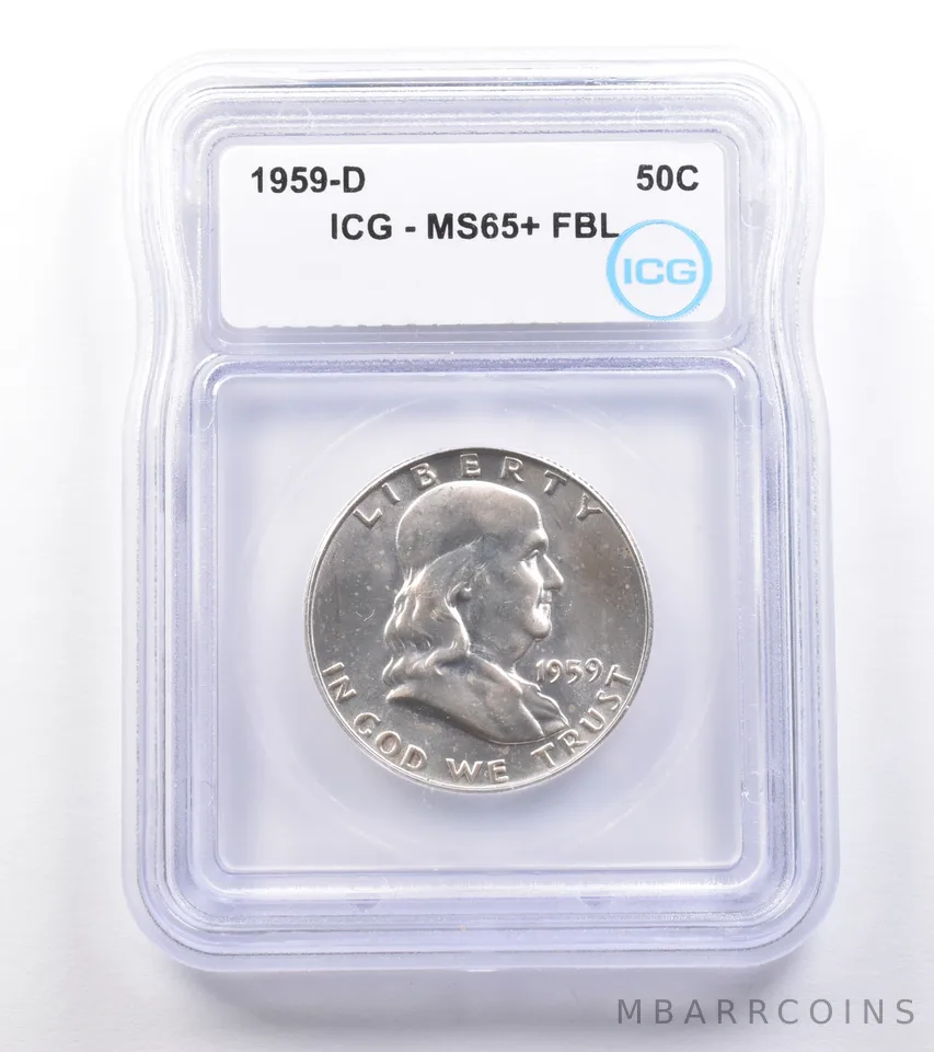 1959-D Franklin Half Dollar MS65+ FBL ICG *4832