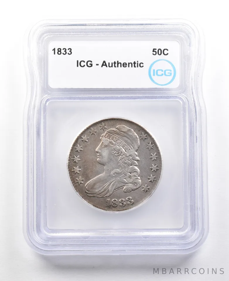 1833 Capped Bust Half Dollar Authentic ICG *3616
