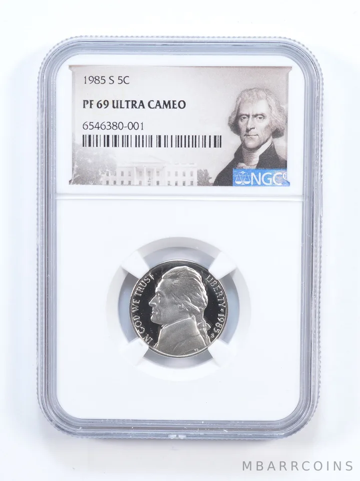 1985-S PF69 Jefferson Nickel NGC Special Lbl
