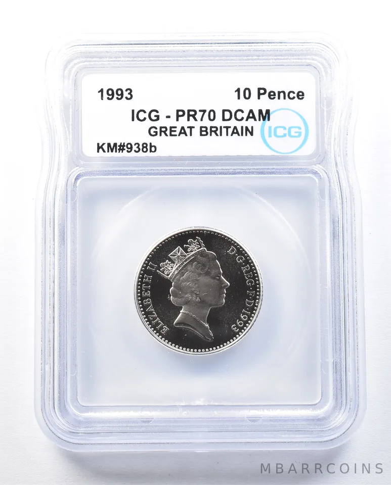 1993 Great Britain 10 Pence KM#938b PR70 DCAM ICG *8977
