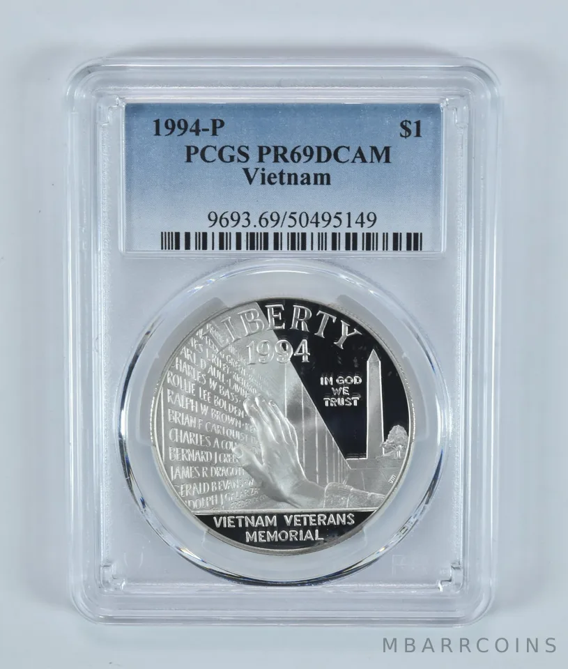 1994-P Vietnam Commemorative Dollar PR69 DCAM PCGS Blue Label