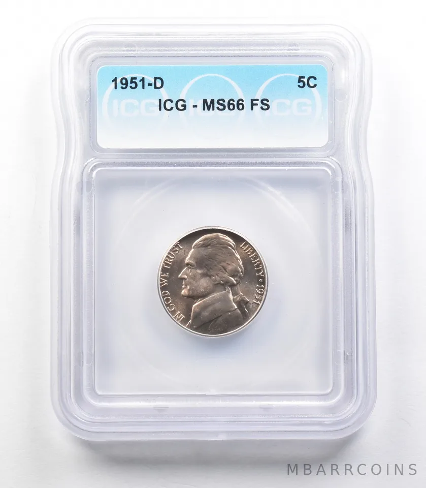1951-D Jefferson Nickel MS66 FS ICG a3449