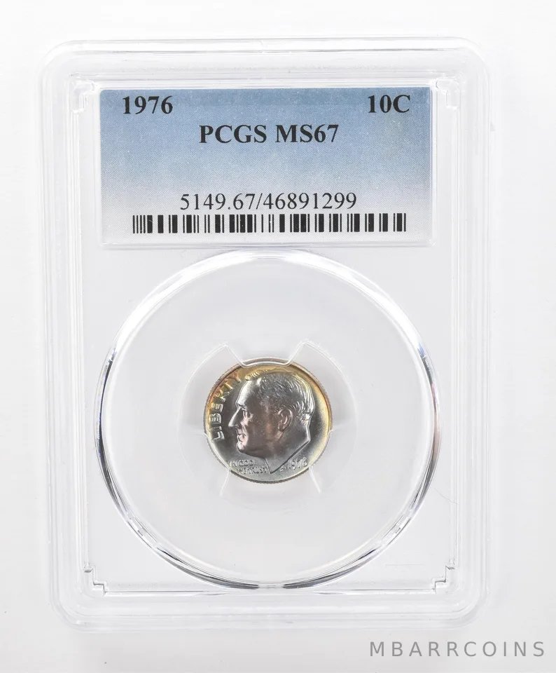 1976 Roosevelt Dime MS67 PCGS Beautiful Tone *2771