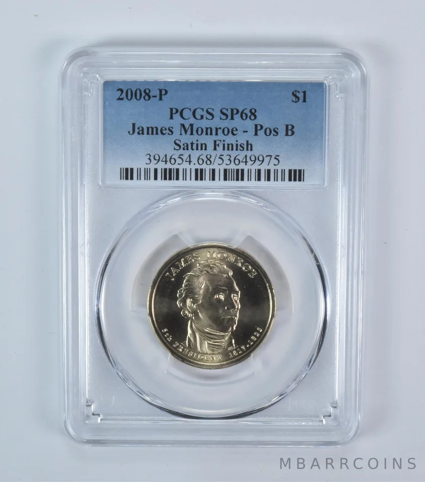 2008-P Presidential $1 James Monroe Satin Finish SP68 PCGS