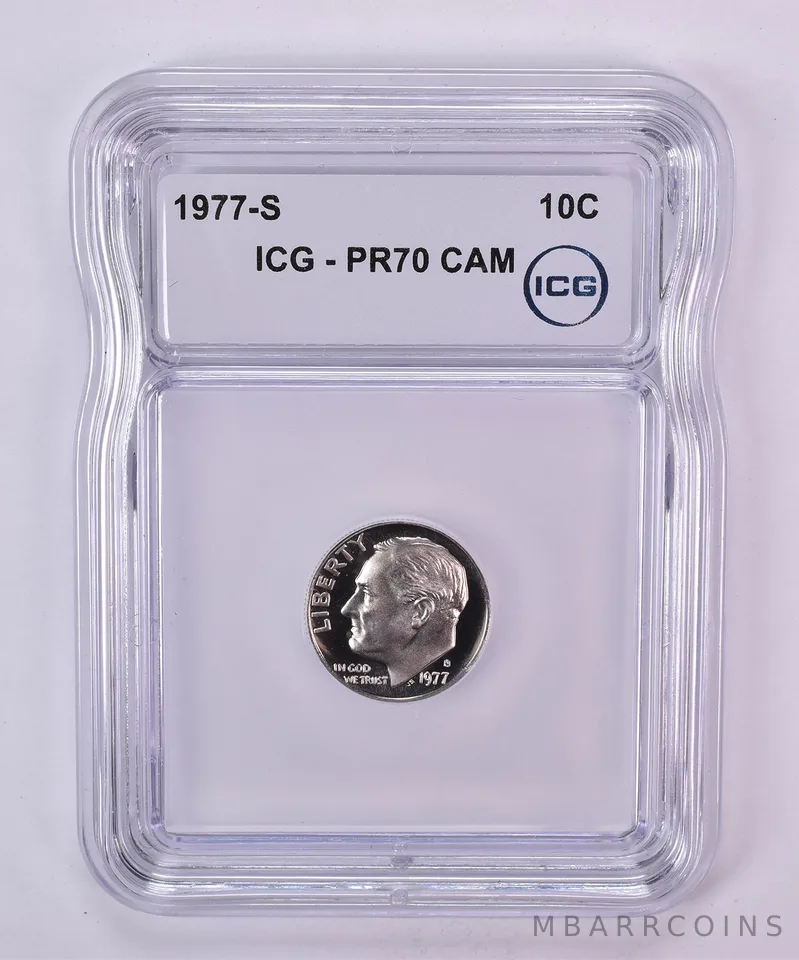 1977-S Roosevelt Dime PR70 CAM ICG