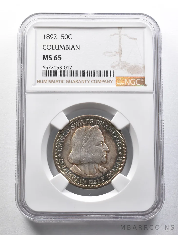 MS65 1892 Columbian Exposition Commemorative Half Dollar NGC Great Color a5660