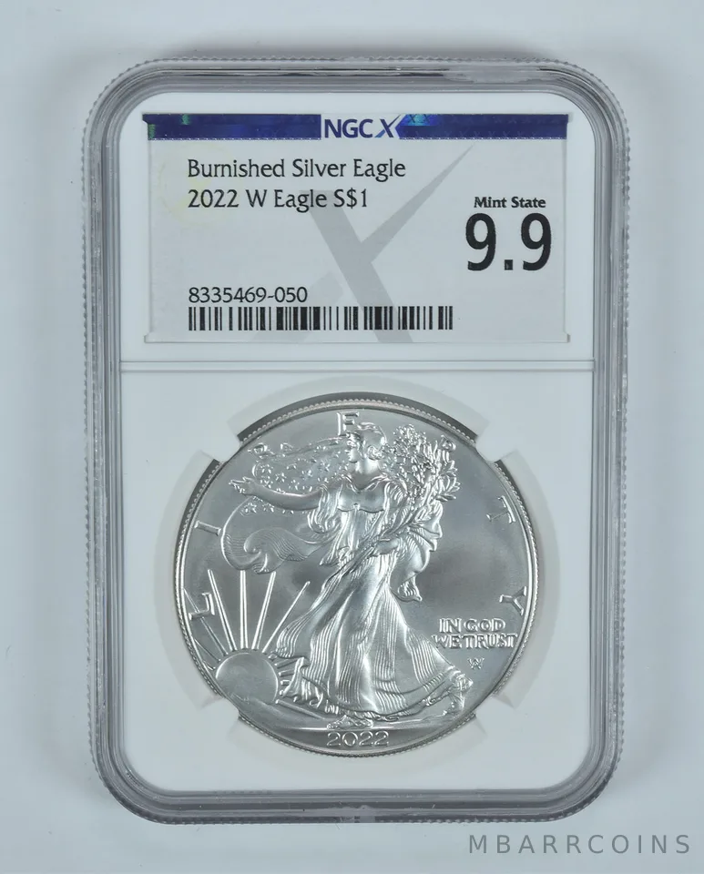2022-W Burnished Silver Eagle Mint State 9.9 NGC X NGCX