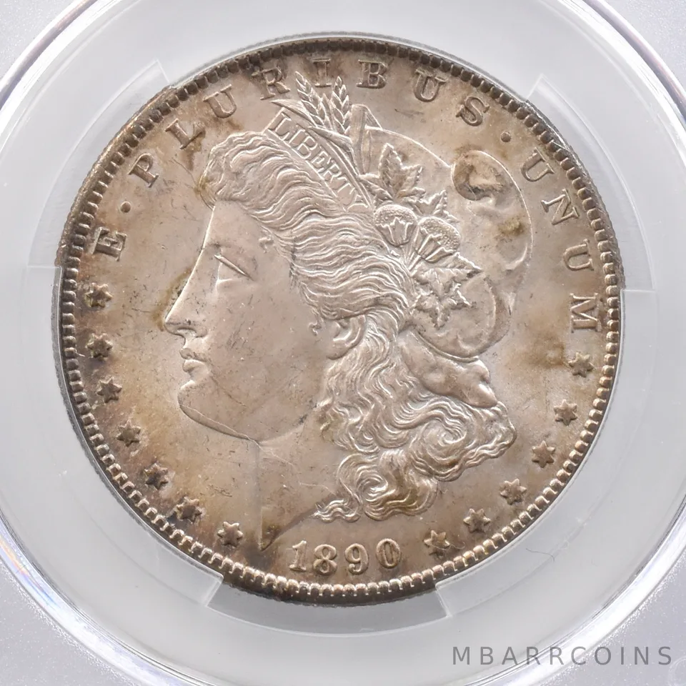 1890-S Morgan Silver Dollar MS64 CAC CACg Beautiful Tone *2371