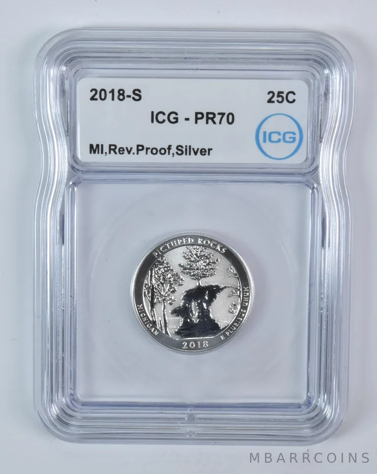 2018-S Washington Quarter ATB Pictured Rocks Silver Reverse PR70 ICG