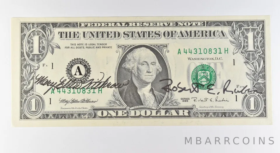 1995 $1 Boston MA FRN Green Seal Courtesy Signature *9633