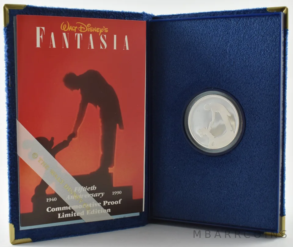 Disney's Fantasia 50th Anniversary Commemorative Proof 1 Oz Silver Round